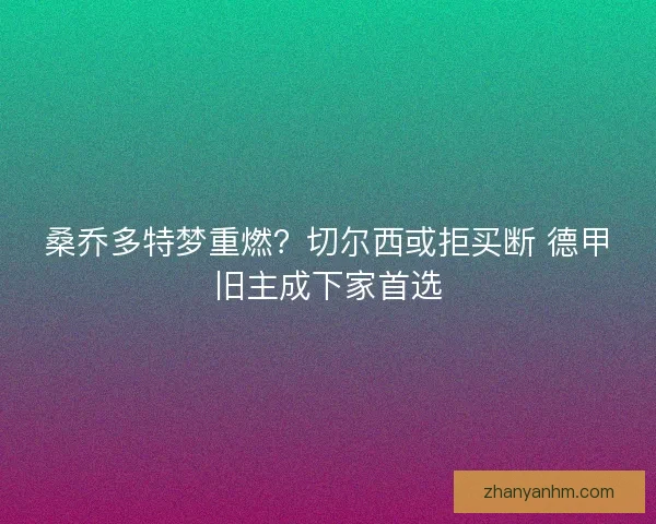 桑乔多特梦重燃？切尔西或拒买断 德甲旧主成下家首选
